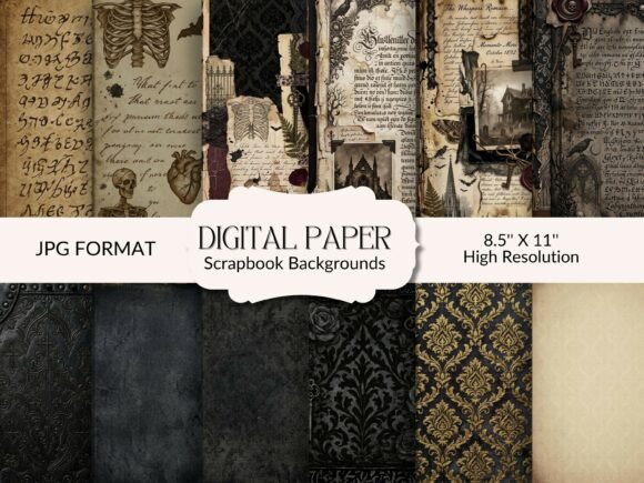 Download Gothic Background Papers and Clipart Set - Background papers Collection