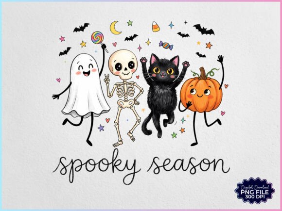 Download Spooky Season Doodles Characters PNG - Spooky Collection