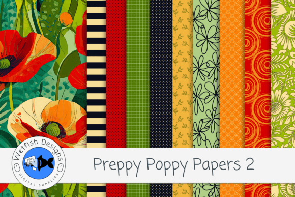 Download Preppy Poppy Digital Background Papers 2 - Background papers Collection