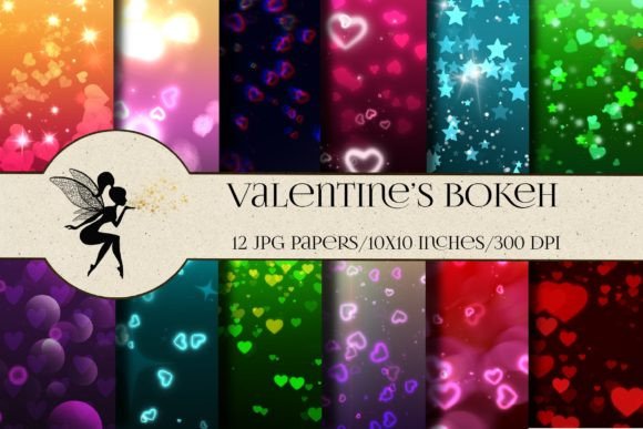 Download Valentine's Bokeh Background Papers - Premium Bundle