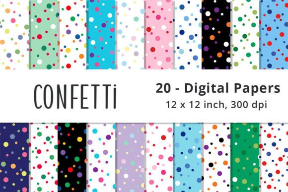 Download Confetti Digital Paper Backgrounds - Backgrounds Collection