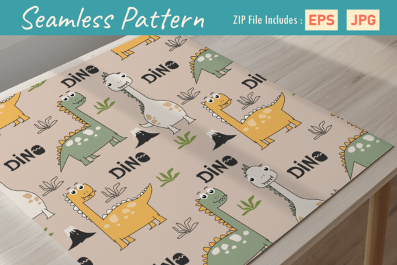 Download Cute Dino Seamless Kids Pattern - Seamless kids pattern Collection