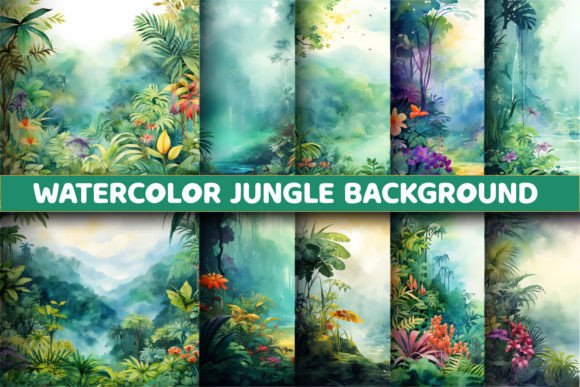 Download Watercolor Jungle Background Papers - Premium Resources